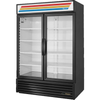Refrigerated Merchandiser, two-section, True standard look version 01, (8) shelves, (2) double pane thermal insulated glass hinged doors, LED interior lights, powder coated steel exterior, white interior with stainless steel floor, R290 Hydrocarbon refrigerant, 1/2 HP, 115v/60/1-ph, 8.5 amps, NEMA 5-15P, cULus, UL EPH Classified, Made in USA, ENERGY STAR®