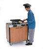 Creation Express™ Station Mobile Cooking Cart, 34" x 22" x 40-1/2"H, temperature range 90° - 440°F, LED control panel, (2) induction heat stove, (1) down draft filtration system, stainless steel top, stainless steel interior with laminated exterior, with doors, 5" swivel No-Mark® polyurethane casters (2) with brakes, ETL, Made in USA