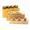 Display Tray/Riser, 20"W x 7"D x 3"H, rectangle, flip to utilize as deep tray, bamboo