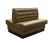 Booth, double, length to be specified x 48"H, upholstered diamond back, upholstered seat, 4" thick foam seat, plywood & solid wood frame, with crumbstrip, black vinyl kick base