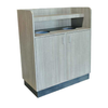 Trash Receptacle, double, drop in, laminate top shelf, (2) 32 gallon liner included, Wilsonart laminate.