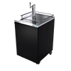 Direct Draw Beer Cooler, one-section, rear-mounted self-contained refrigeration, 24-1/4"W, stainless steel top, includes: (1) stainless steel draft towers with single tap, (1) solid door, (1) keg capacity, temperature range 33° to 38°F, LED interior light, black vinyl exterior, galvanized interior with stainless steel floor, 3" casters, 1/6 HP, cETLus, ETL-Sanitation, Made in North America