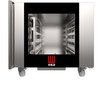 Eka Millennial 6-tray full-size (18x26) Millennial electric combi-oven with touch screen controls. Left-opening (right-hinged) door.  Holds up to 12 hotel pans side-by-side. Includes six 18" x 26" stainless-steel grids, multi-point core probe, electrical cord, components necessary to connect to water supply, and standard drain components.