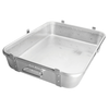 Double Roast Pan, 24" x 18" x 4-1/2" deep, rectangular, with straps and lugs, 2.4mm thick, 10 gauge, heavy-duty, aluminum