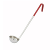 Color-Coded Ladle, 2 oz., 12-1/2" handle, one-piece, stainless steel, red