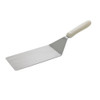 Turner, 8" x 4", stainless steel blade, dishwasher safe, slip-resistant, polypropylene white handle, satin finish, NSF