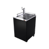 Draft Beer Cooler, Portable, (1) keg capacity, black exterior finish, 18 ga. stainless steel top, stainless steel interior, stainless steel floor with removable polymer floor protector, analog thermostat, (1) single faucet tower, (1) door with locks, self-contained refrigeration, castors, 1/6 hp, ETL cETLus, UL, NSF, Made in North America