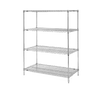 Super Erecta® Convenience Pak Shelving Unit, 60"W x 24"D x 74"H, (4) wire shelves with clips & (4) split posts with adjustable feet, Super Erecta Brite™ finish, KD, NSF