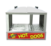 Hot Dog & Bun Steamer, 18-1/4" x 14-1/2" x 15"H, side by side, holds 100 hot dogs (6" x 12"D x 8"H) with separate bun compartment with humidity control (11"W x 12"D x 8"), holds 36-48 buns, adjustable thermostat (80°F - 185°F), 20 minute cooking time, top loading, 6 qt. capacity water pan, front valve drain, stainless steel body & lids with tempered glass front & back, 120v/60/1-ph, 1200 watts, 10 amps, 4' cord, NEMA 5-15P, CE