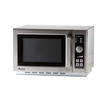 Amana® Commercial Microwave Oven, 1.2 cu. ft. capacity, 1000 watts, medium volume, 10-min. dial timer, (4) power levels, non-removable air filter, side hinged door with tempered glass, accommodates 14" plate, stainless steel exterior & interior, 120v/60/1-ph, 13.0 amps, 15 MCA, 1550 watts (total), NEMA 5-15P, cETLus, ETL-Sanitation