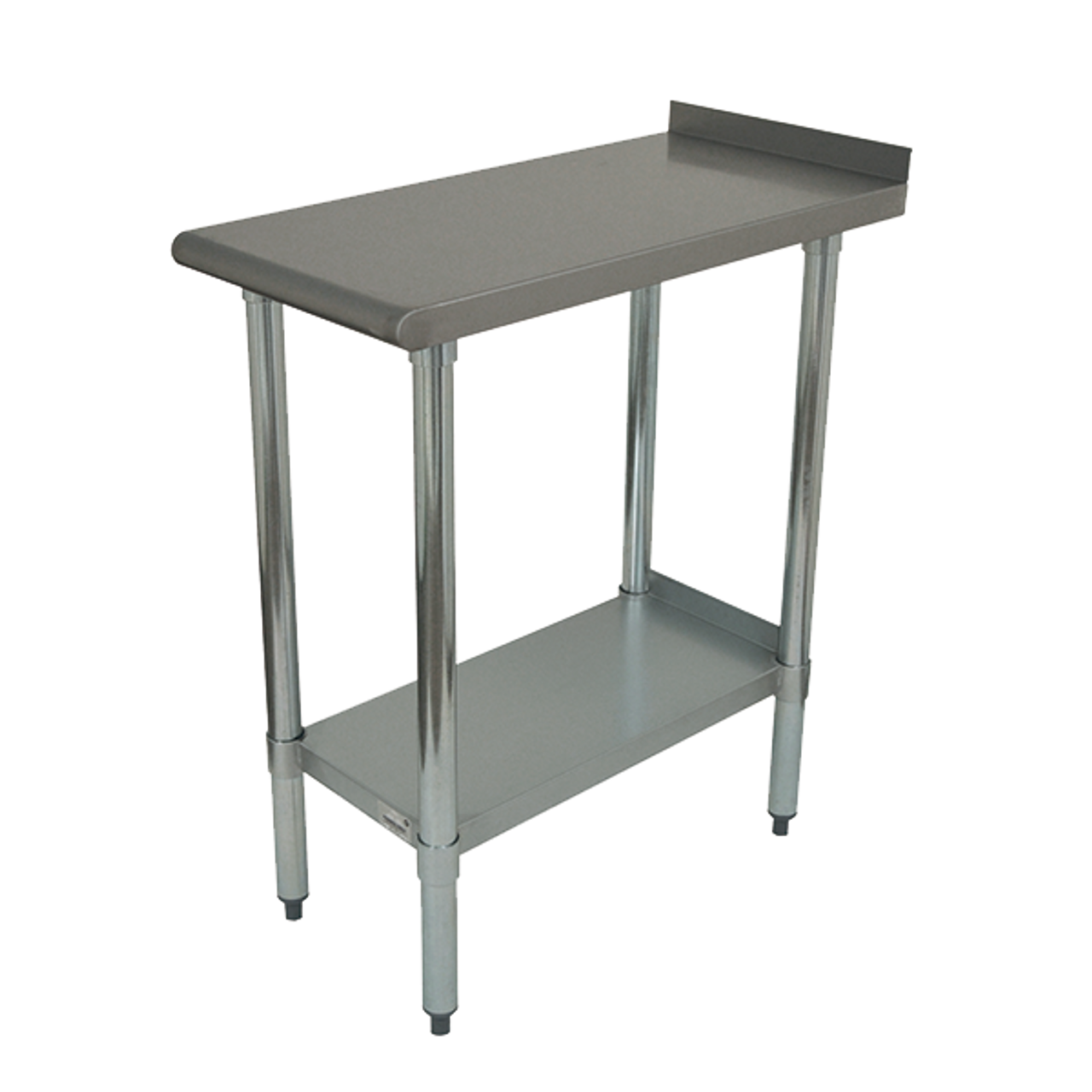 Special Value Equipment Filler Table, 18"W x 30"D, 18 gauge 430 stainless steel, galvanized undershelf & legs, adjustable plastic bullet feet, NSF (filler table needs to be placed between (2) other tables for stability)