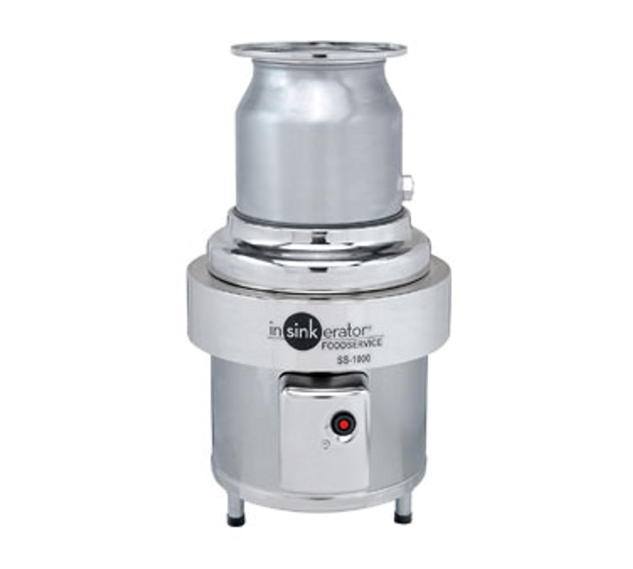 SS-1000™ Complete Disposer Package, with 12" diameter bowl, 6-5/8" diameter inlet, with removable splash baffle & reversible bowl cover, 10 HP motor, stainless steel construction, includes syphon breaker, (2) solenoid valves, (2) flow control valves, programmable AquaSaver® control center AS-101 with water-Saving technology, automatic water saving function, auto reversing, timed run, post flush