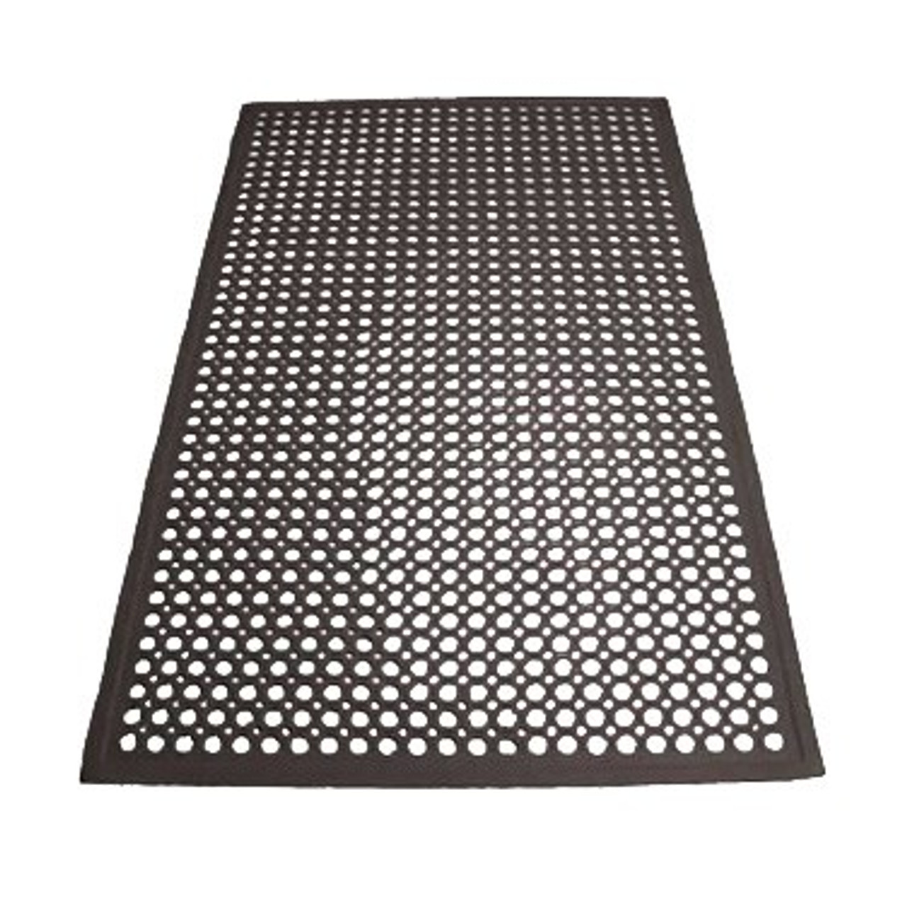 Floor Mat, 3' x 5' x 1/2" thick, anti-slip, anti-fatigue, beveled edges, rubber, black (Qty Break = 6 each)