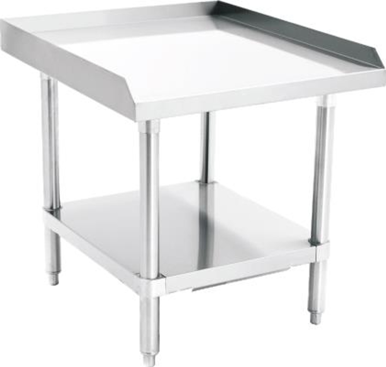 MixRite Equipment Stand, 24"W x 30"D x 24"H, stainless steel top with upturn on rear & sides, stainless steel adjustable undershelf & legs, adjustable bullet feet, NSF, KD