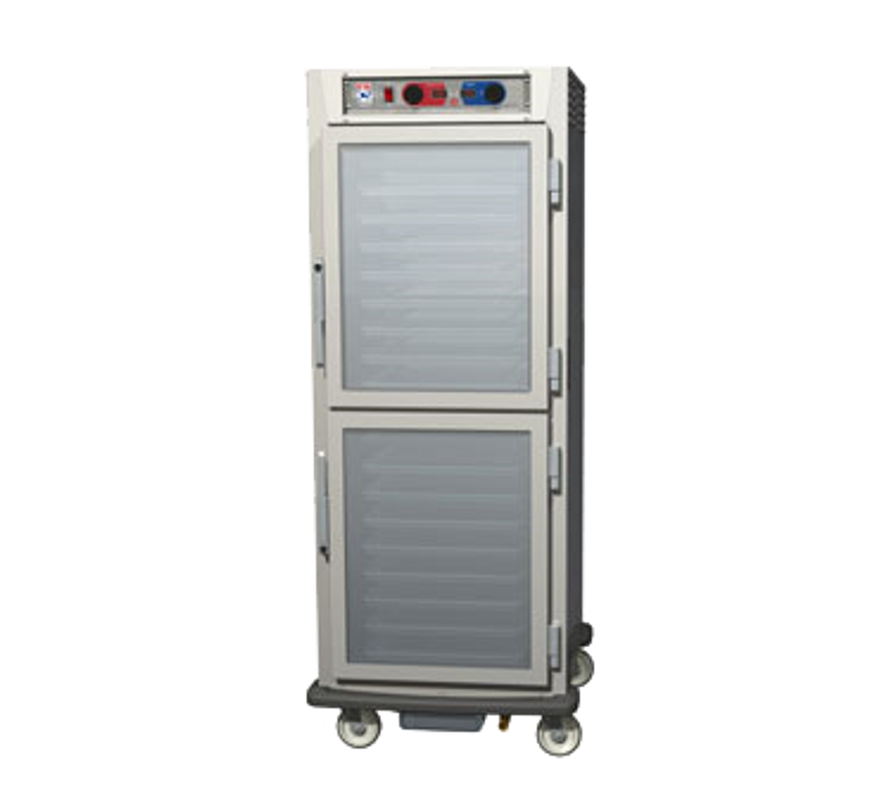 C5™ 9 Series Controlled Humidity Heated Holding & Proofing Cabinet, mobile, full height, clear double panel tempered glass Dutch doors, universal wire slides, capacity (17) 18" x 26" or (34) 12" x 20" x 2-1/2" pans, 3" OC (adjustable on 1-1/2" increments), stainless steel, 5" casters, polymer bumper & drip trough combination, 120v/60/1-PH, 2000 watts, 16 amps, NEMA 5-20P, cULus, NSF