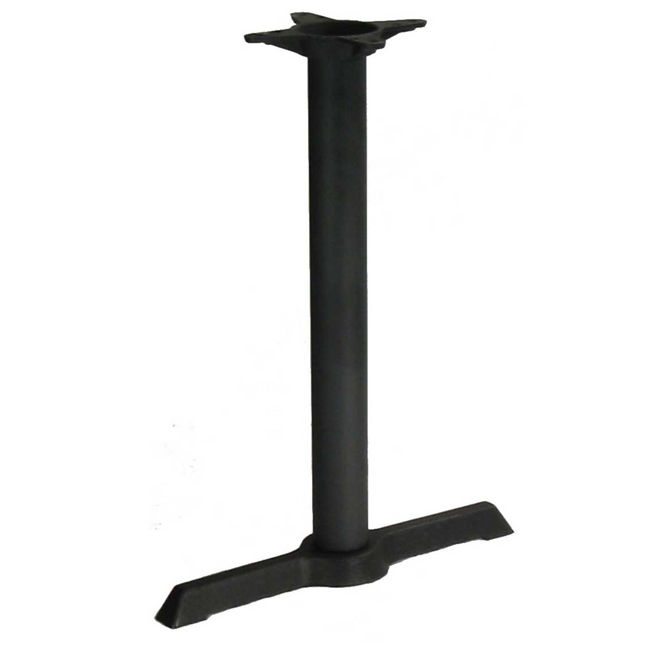 Table Base, indoor, 5" x 29.5" single leg base, 3" dia. column, dining height, stamped steel, black powder coat finish (2 week lead time)