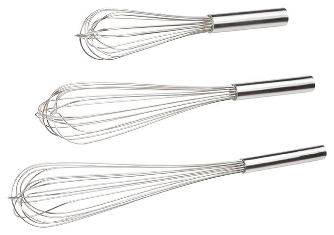 French Whip, 14" long, stainless steel