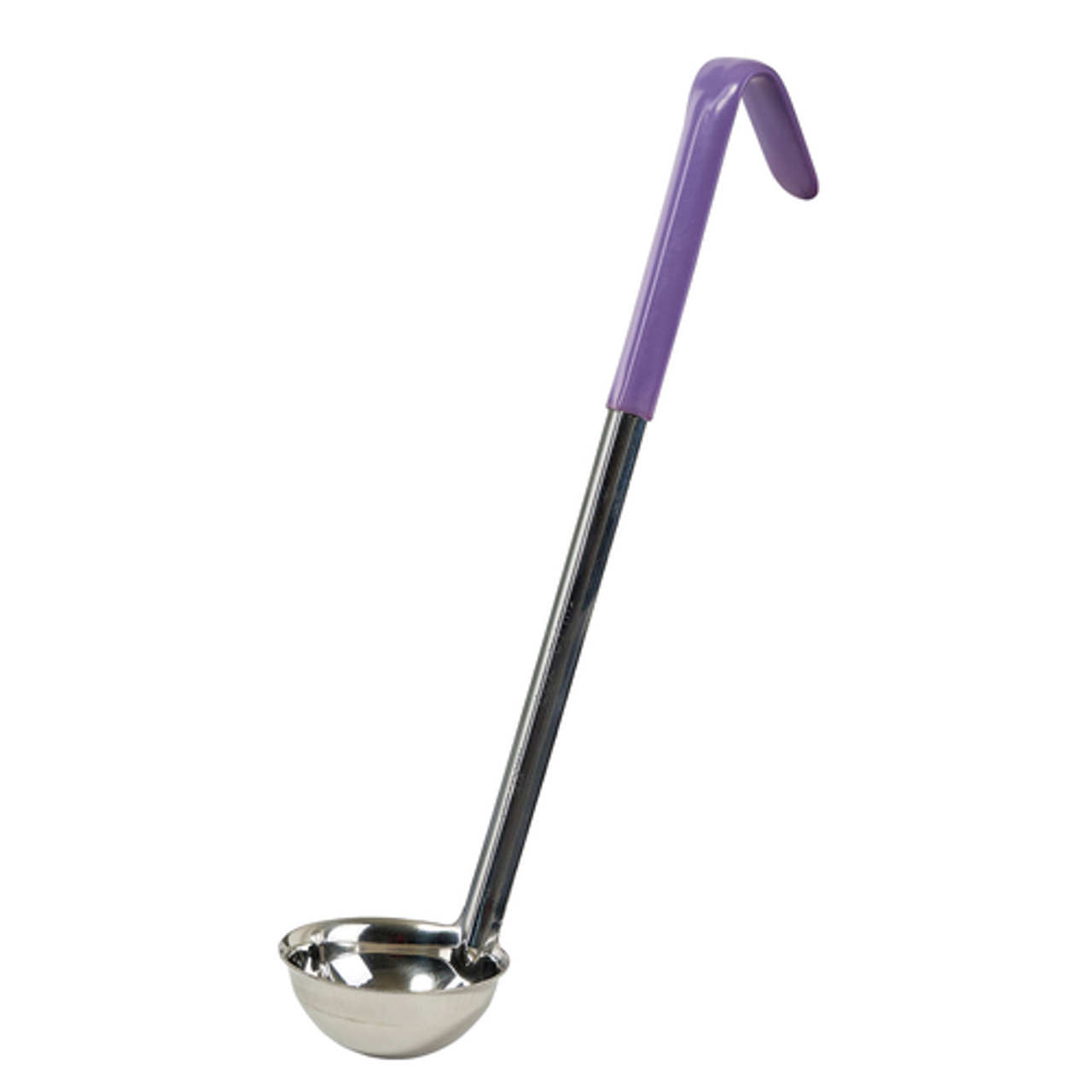 Color-Coded Ladle, 2 oz., 12-1/2" handle, allergen free, one-piece, stainless steel, purple