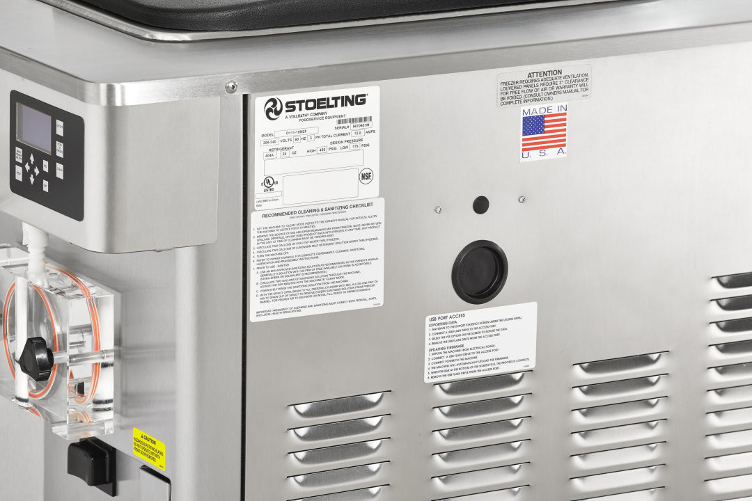 Soft-Serve Freezer, counter top, 19"W x 32-3/8"D x 37-1/8"H, water cooled, IntelliTec2™ control, (1) flavor, gravity, 26 quart hopper, & 4 quart freezing cylinder, self-closing spigot, R-448A, 11,000 BTU/hr compressor, 2 hp motor, 208-240v/60/3-ph, 10.0 amps, cord with NEMA L15-20P, water cooled, cUL, NSF (Mix inlet regulator required)