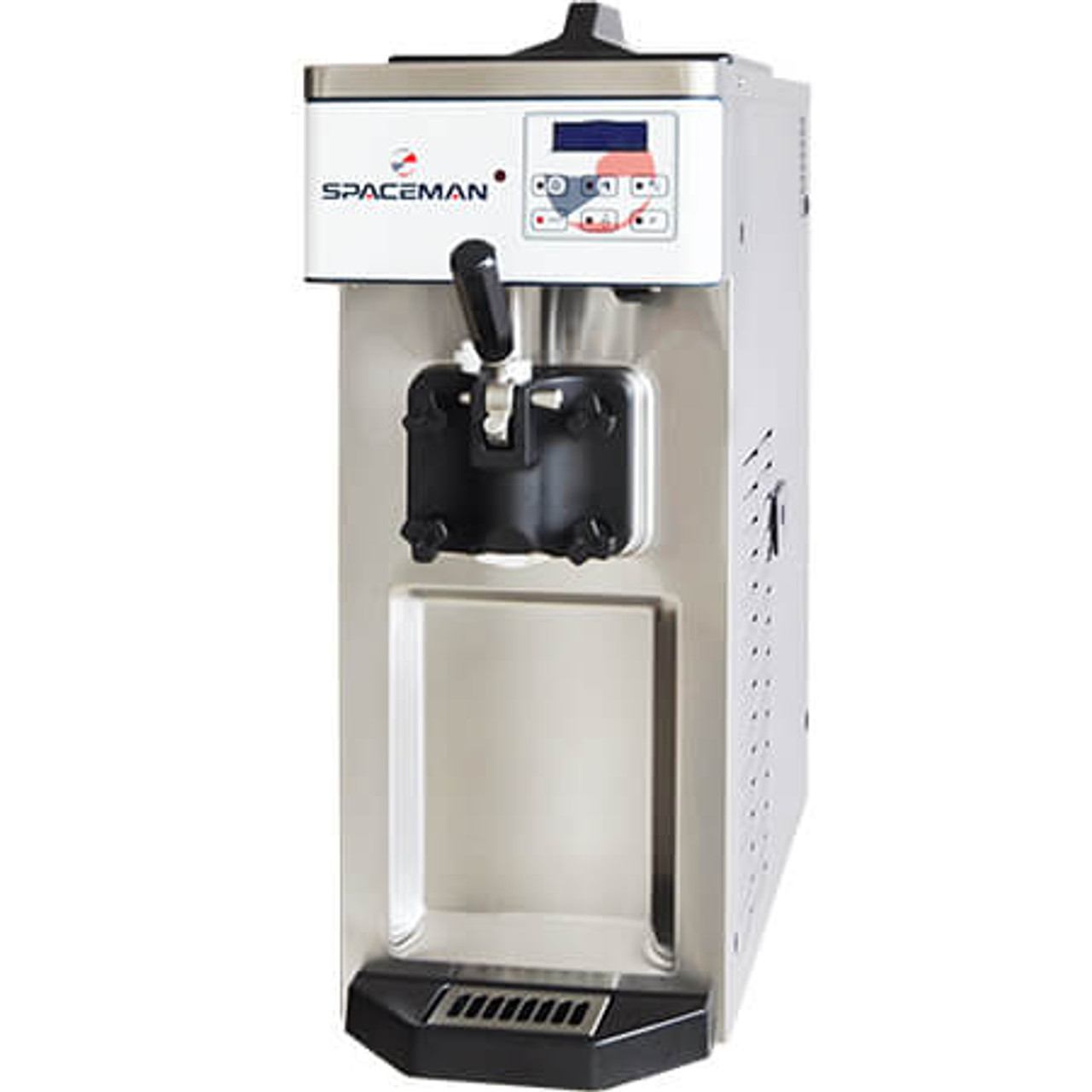 Soft-Serve Machine, Compact Countertop (1) flavor, gravity fed, 8.5 qt. (8 liter) hopper & 1.3 qt. (1.2 liter) freezing cylinder, 13 qt. capacity/hour, smart digital control system, low mix alert, temp displays, fast freeze technology, auto programming, standby mode, defrost for cleaning, self closing valves with speed control,  soft start motor, safety protections for low temperature/motor overload/high pressure, v2 beater and air system, reduced wearable parts, improved product quality and overrun control, 110-115v/60/1-ph, 16-20 amp,1.6kW, 2 poles/3 wires, NEMA L5-20, cETLus, ETL, CE