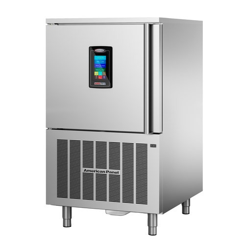 HURRiCHiLL™ Blast Chiller/Shock Freezer, Reach-in, self-contained, (14) 12" x 20" x 2.5" or (7) 18" x 26" pan capacity, 70 lbs. from 160° F to 38° F blast chill capacity/90 minutes, 60 lbs. 160° F to 0° F freeze capacity/240 minutes, 7" LCD touch screen controller with Quick Start & A La Carte functionality, (1) heated food probe, stainless steel interior & exterior , 6" stainless steel legs, 1-1/2 HP, UL CLASSIFIED EPH, cUL, ANSI/NSF