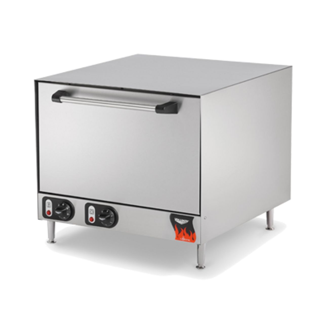 Pizza/Bake Oven, electric, stainless steel exterior & interior, supplied with (2) ceramic bake decks, 15-minute timer function, shelf size 17-1/2", 2-7/8" between shelves, heat setting 140°F-750°F, 208-240v/60/1-ph, 10.1-11.6 amps, 2100-2800W, NEMA 6-15P, OA dimension 25-3/4"W x 23-1/8"D x 21-3/4"H, cooking chamber size 19-3/16"W x 18-1/2"D x 9-7/16"H, model# POA8002, NSF, cUL, imported