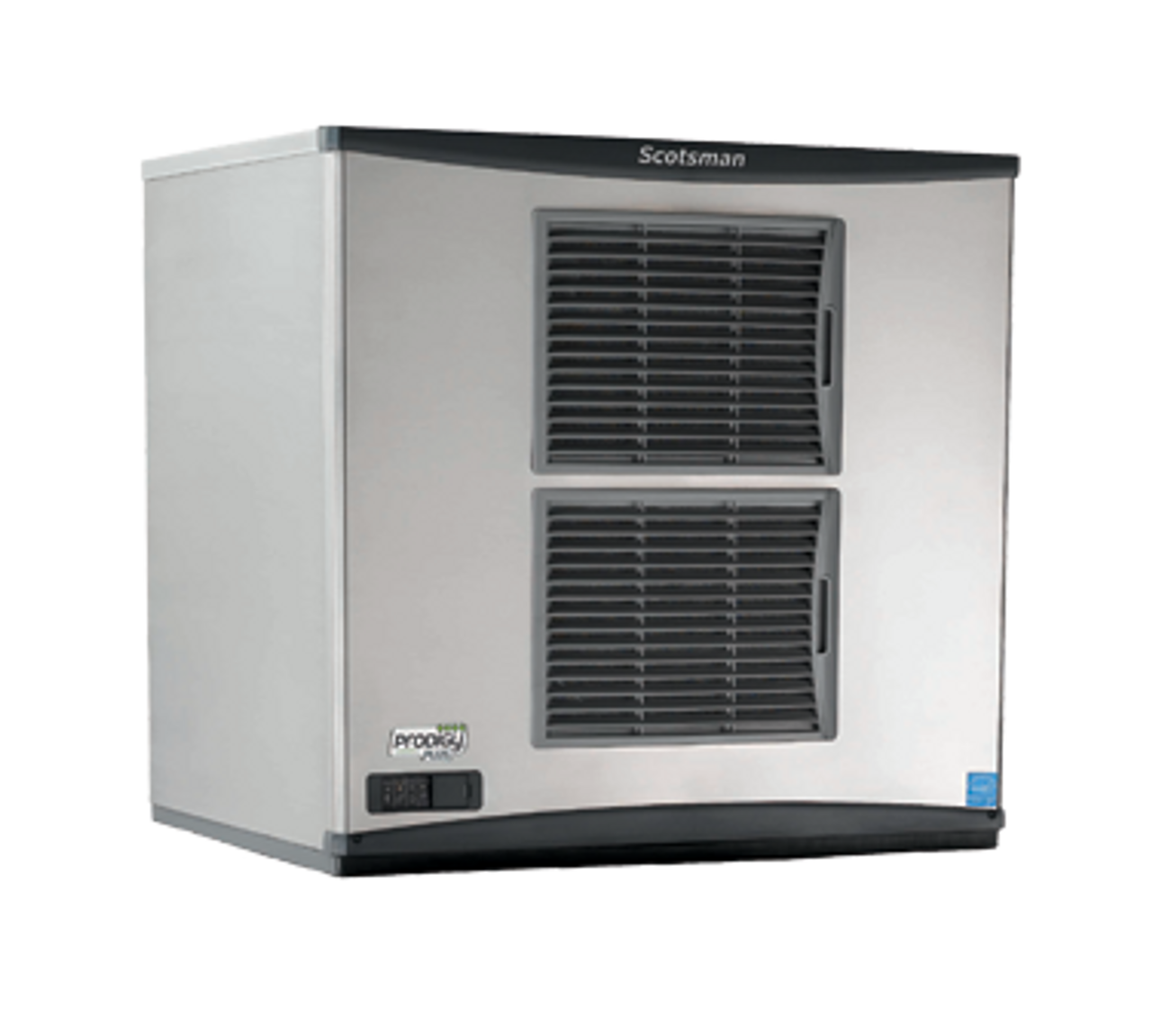 Prodigy Plus® Ice Maker, cube style, air-cooled, self-contained condenser, production capacity up to 1077 lb/24 hours at 70°/50° (816 lb AHRI certified at 90°/70°), small cube size, AutoAlert™ indicating lights, WaterSense adjustable purge control, one-touch cleaning, harvest assist, front facing removable air filter, unit specific QR code, stainless steel finish, AgION™ antimicrobial protection, 208-230v/60/1-ph, 16.0 amps, cULus, NSF, CE, engineered and assembled in USA