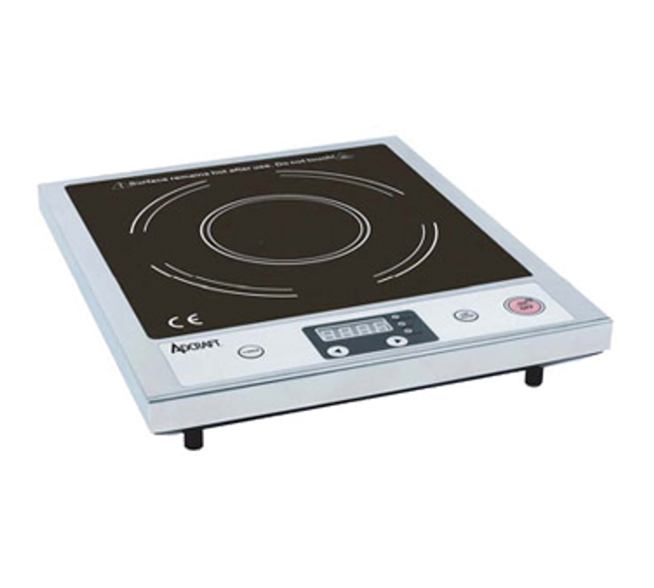 Induction Cooker, single, countertop, digital controls, slim design, ceramic glass top, adjustable 120 minute timer, adjustable temperature to 464°F, self-checking auto shutoff, safety overheating sensor, wall stopper, heavy duty stainless steel, 120v/60/1-ph, 1800 watt, 15 amps, NEMA 5-15P, CE, FCC