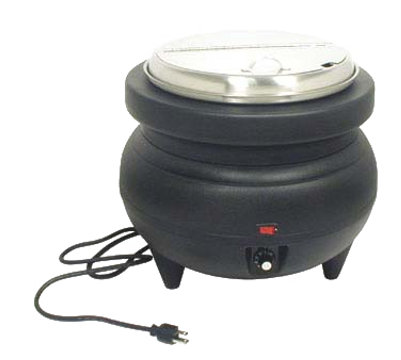 Soup Kettle, 11.4 qt., 15-3/4" dia., stainless steel insert & lid, scratch/dent resistant, high impact plastic exterior, infinite switch, heat-resistant to 200°F, 110-120v/60/1-ph, 500 watts, NEMA 5-15P, 4 amps, CE