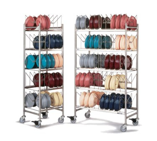 TMP® Drying & Storage Cart, holds 100 domes or 200 bases/underliners or Quicktemp® bases, 1" stainless steel tubing frame, 4" casters (2 with brakes) (1173/X100)