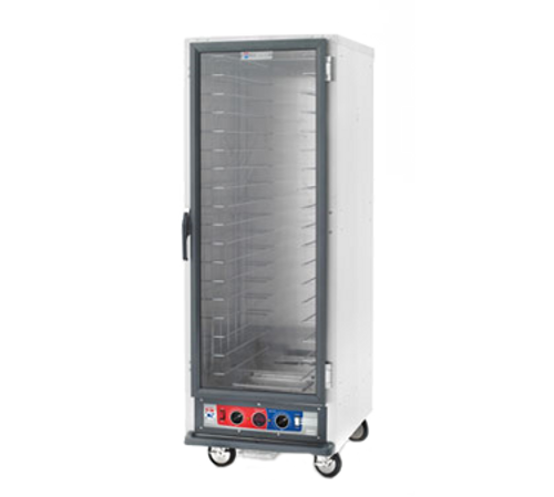 C5™ 1 Series Heated Holding Cabinet, mobile, full height, non-insulated, clear polycarbonate door, removable bottom mount control module, thermostat to 190°F, lip load slides on 1-1/2" centers (35) 18" x 26" pan capacity, 5" casters (2 with brakes), aluminum, 120v/60/1-ph, 2000 watts, 16 amps, NEMA 5-20P, cULus, NSF