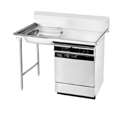 Dishtable, undercounter, 60"W x 30"D x 44-1/2"H, 16 gauge 304 stainless steel top with rolled rims, 20" x 20" x 5" deep sink bowl on left, 10-1/2"H backsplash, stainless steel legs with welded cross bracing & stainless steel adjustable bullet feet, NSF