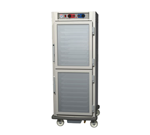 C5™ 9 Series Controlled Humidity Heated Holding & Proofing Cabinet, mobile, full height, clear double panel tempered glass Dutch doors, universal wire slides, capacity (17) 18" x 26" or (34) 12" x 20" x 2-1/2" pans, 3" OC (adjustable on 1-1/2" increments), stainless steel, 5" casters, polymer bumper & drip trough combination, 120v/60/1-PH, 2000 watts, 16 amps, NEMA 5-20P, cULus, NSF
