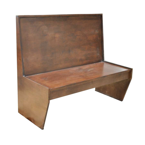 Booth, double, length to be specified x 48"H, wood back and seat, solid wood top cap, plywood sides, wood frame