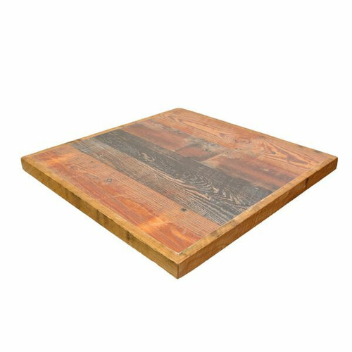 Table Top, laminate surface, oak wood edge inlay, 1-1/8" core of industrial grade particle board, Rustic Laminate Antique Cognac Pine