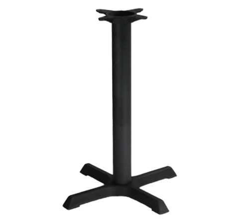 Table Base, indoor, 22" x 22" base spread, 3" dia. column, dining height, stamped steel, black powder coat finish  (2 week lead time)