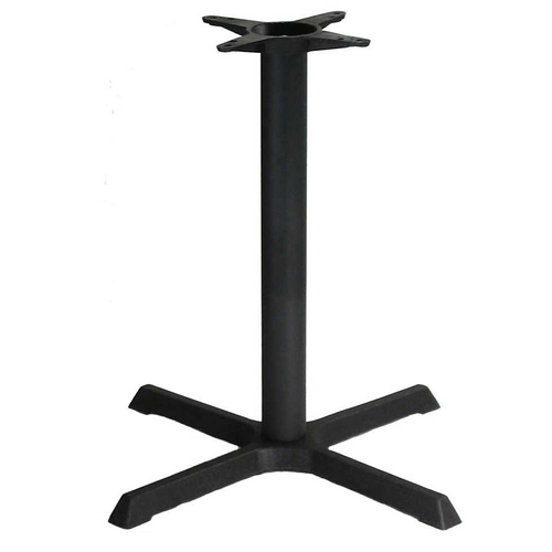 Table Base, indoor, 36" x 36" base spread, 4" dia. column, dining height, stamped steel, black powder coat finish  (2 week lead time) 30 x 30 PICTURED