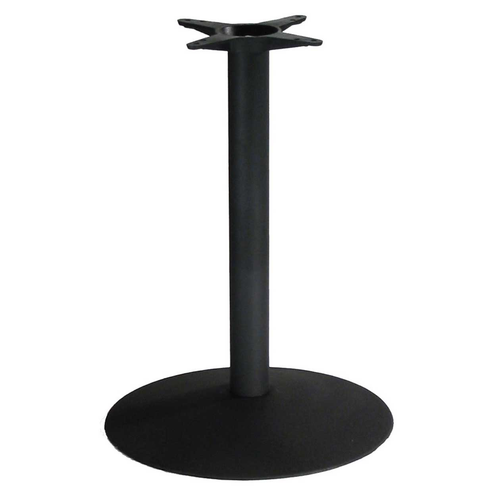 Table Base, indoor, 22" dia. base spread, 4" dia. column, dining height, stamped steel, black powder coat finish  (2 week lead time)