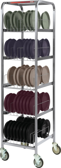 Drying & Storage Rack, stainless steel, for Smart-Therm™ bases, holds 180 induction bases, 1" square stainless steel tubing frame construction, welded tray slides, 5" casters (2 with brakes) (IBDRS/180)