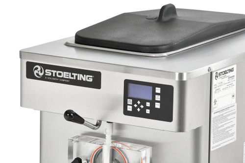 Soft-Serve Freezer, counter top, 19"W x 32-3/8"D x 37-1/8"H, water cooled, IntelliTec2™ control, (1) flavor, gravity, 26 quart hopper, & 4 quart freezing cylinder, self-closing spigot, R-448A, 11,000 BTU/hr compressor, 2 hp motor, 208-240v/60/3-ph, 10.0 amps, cord with NEMA L15-20P, water cooled, cUL, NSF (Mix inlet regulator required)