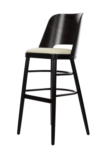 Mid century style barstool with curve A grade veneer back. The Poppin XL is features an extra large seat for extra room.
