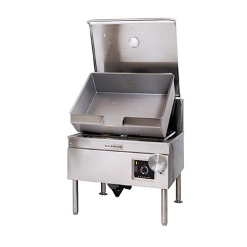 DuraPan™ Tilting Skillet, electric, 40-gallon capacity, modular open base, standard with hydraulic hand tilt with quick lowering feature, stainless steel construction, includes spring-assisted cover and gallon markings, food strainer, stainless steel level adjustable feet, UL, CE, NSF, IPX6