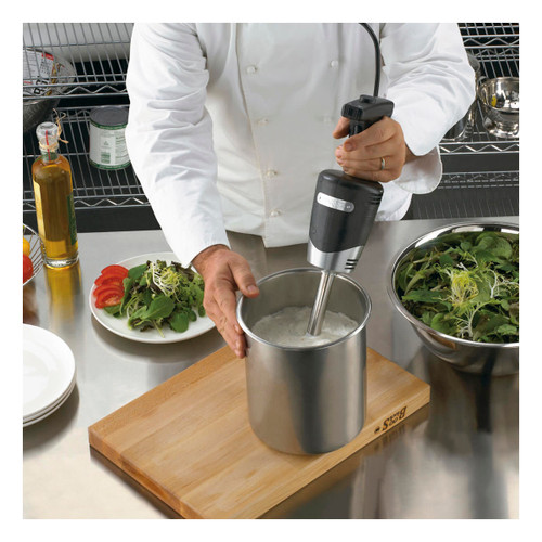 Quik Stik Plus™ Immersion Blender, medium duty, 24 qt. (6 gallon) capacity, 10" stainless steel fixed shaft, 2-speed motor, rubberized comfort grip, 1/2 HP, 350W, 120v/60/1-ph, NSF, cETLus