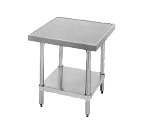 Budget Equipment Stand, 24"W x 24"D x 24"H, 430 stainless steel top, galvanized adjustable undershelf, galvanized legs with adjustable plastic bullet feet, NSF