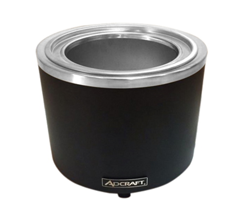 Food Cooker/Warmer, electric, countertop, 11 qt. capacity converts to 7 qt., manual temperature control knob with 0°F - 212°F temperature range, includes adapter ring, stainless steel interior liner with matte black finish, non-slip bakelite feet, 120v/60/1-ph, 10 amps, 1200 watts, NEMA 5-15P, CE, UL, UL-Sanitation