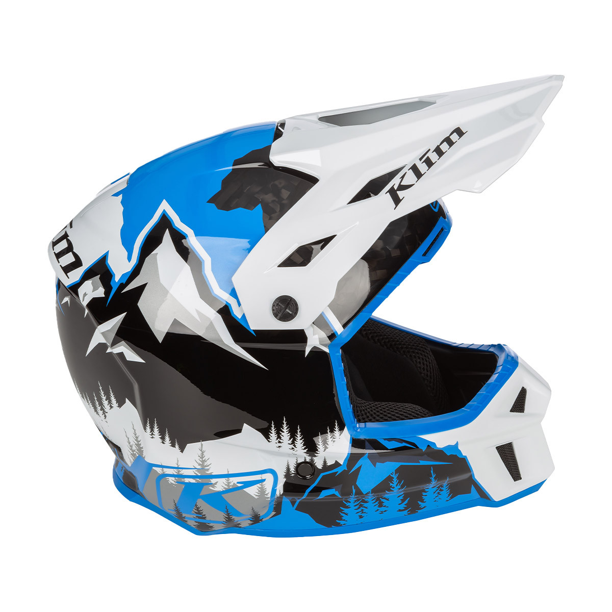 Klim F3 Carbon Helmet (ECE) - DNA Electric Blue Lemonade/White