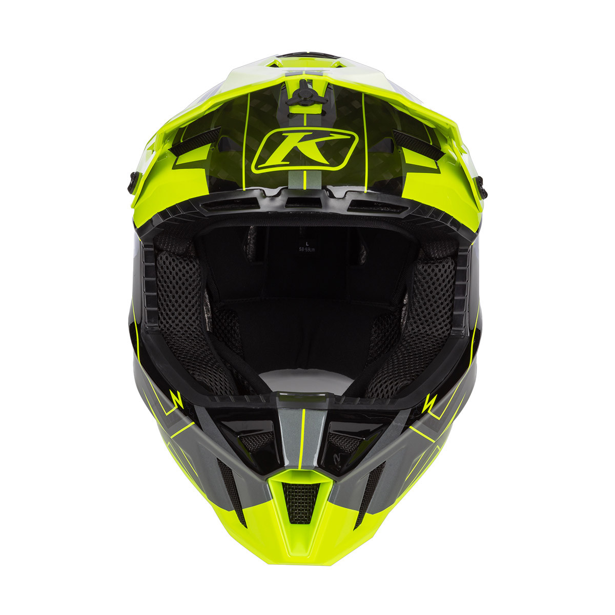 a.kamome ③ Klim F3 Carbon Helmet (ECE) - Velocity Black/HiVis | Snowmobile