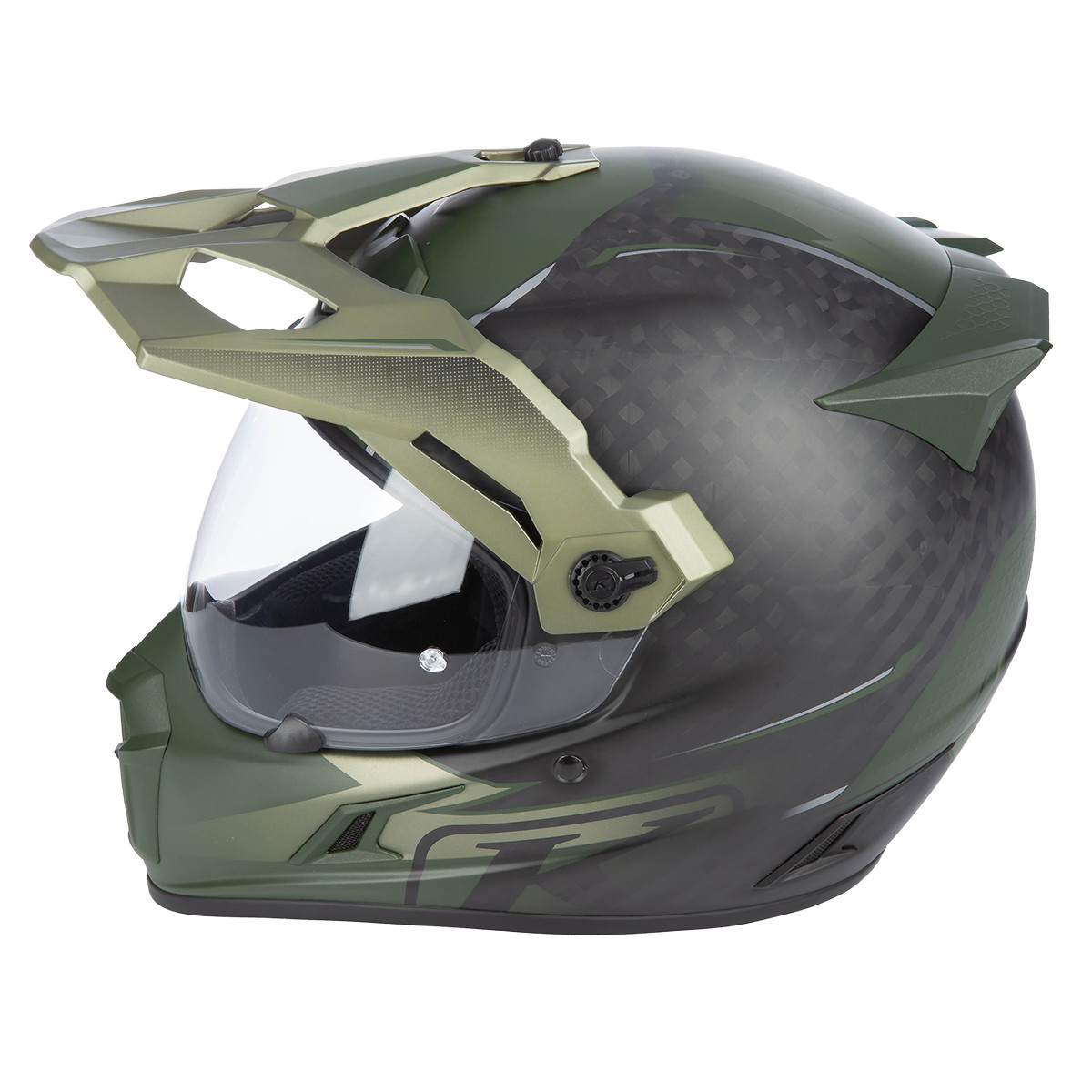 Klim Krios Pro Helmet (ECE/DOT) - Echo Matte Black / Rifle Green