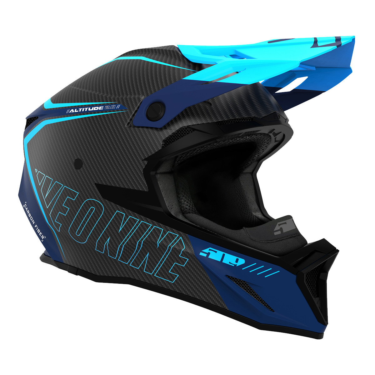 509 Altitude 2.0 Carbon Fiber 3K Helmet (ECE) - Cyan Navy