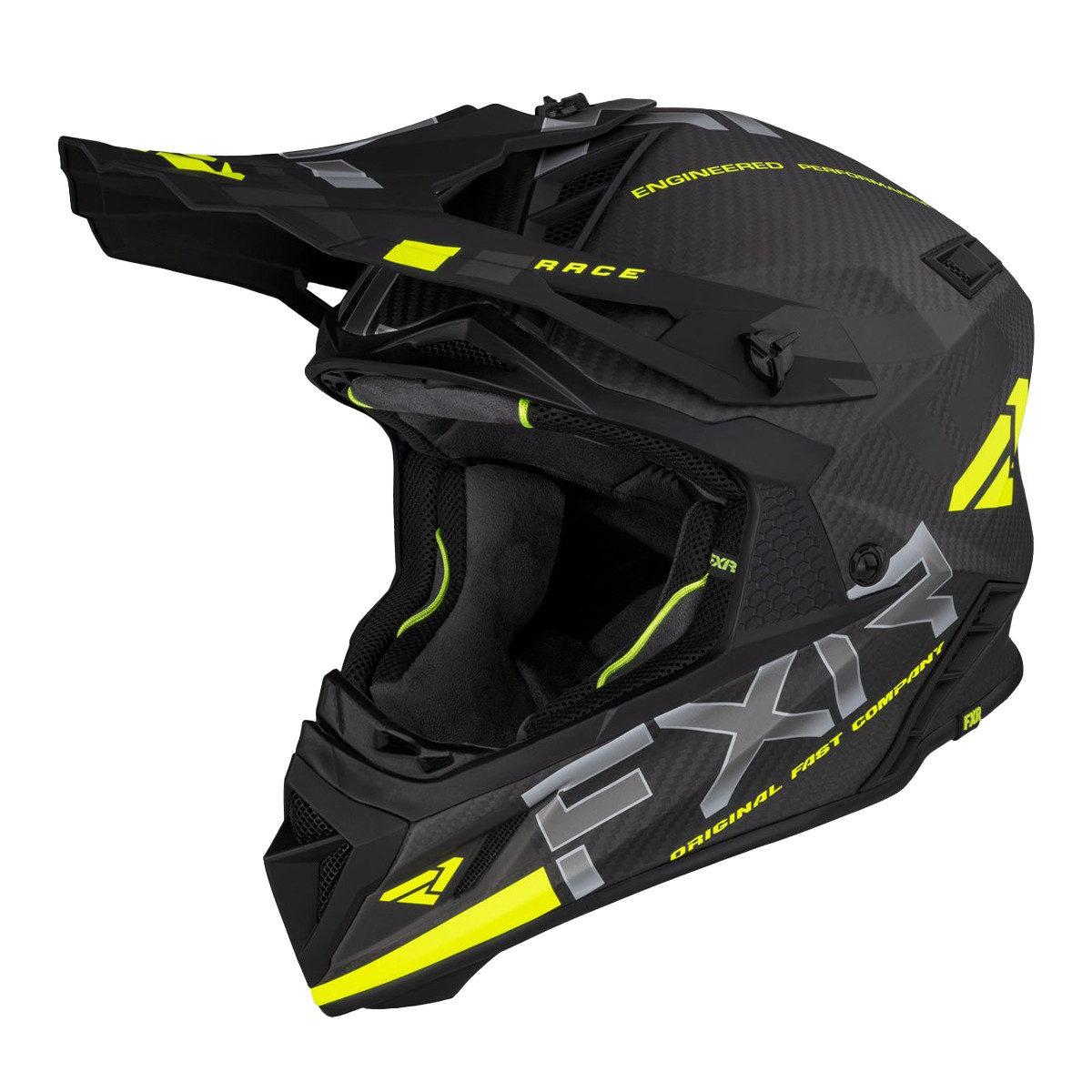 FXR Helium Carbon Helmet 21 - HiVis/Charcoal